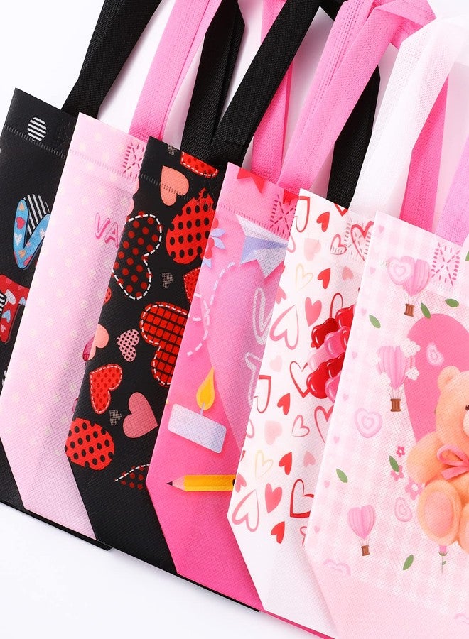 YANGTE Valentine's Day Gift Bags With Handles - 12Pcs Reusable Non-Woven Tote for Kids Classroom Exchange, Party Favor, Wrapping - Goody Bags for Giving - Image 5
